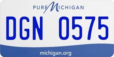 MI license plate DGN0575
