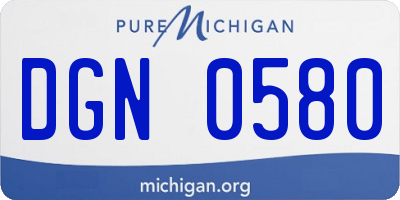 MI license plate DGN0580