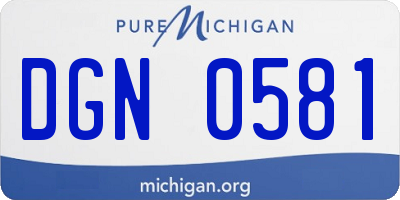 MI license plate DGN0581