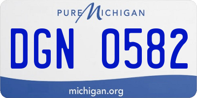 MI license plate DGN0582
