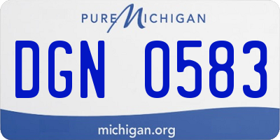 MI license plate DGN0583