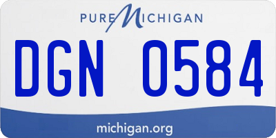 MI license plate DGN0584