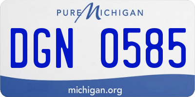 MI license plate DGN0585