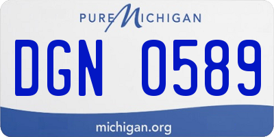 MI license plate DGN0589