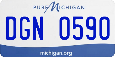 MI license plate DGN0590