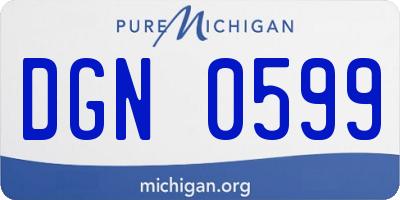 MI license plate DGN0599