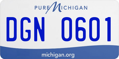 MI license plate DGN0601
