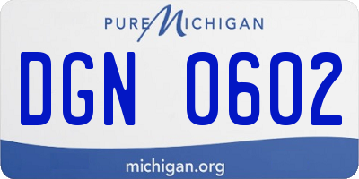 MI license plate DGN0602