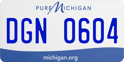 MI license plate DGN0604
