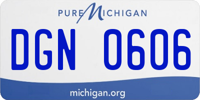 MI license plate DGN0606