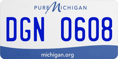 MI license plate DGN0608