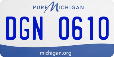 MI license plate DGN0610