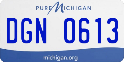 MI license plate DGN0613