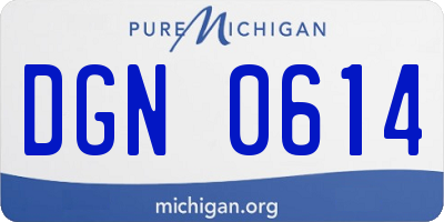 MI license plate DGN0614