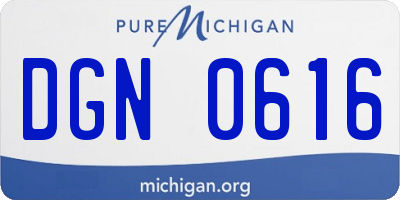MI license plate DGN0616