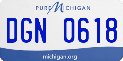 MI license plate DGN0618
