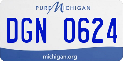 MI license plate DGN0624