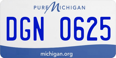 MI license plate DGN0625