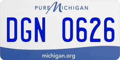 MI license plate DGN0626