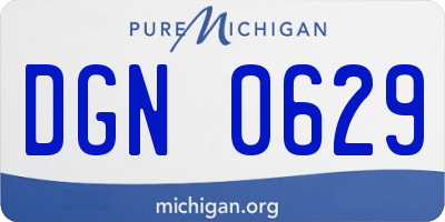 MI license plate DGN0629