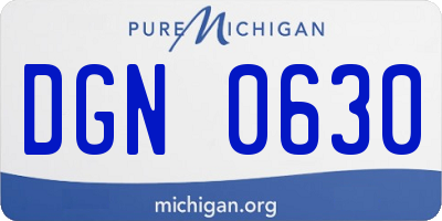 MI license plate DGN0630