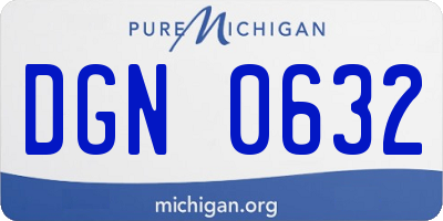 MI license plate DGN0632
