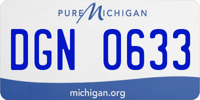 MI license plate DGN0633