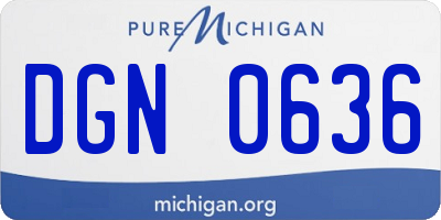 MI license plate DGN0636