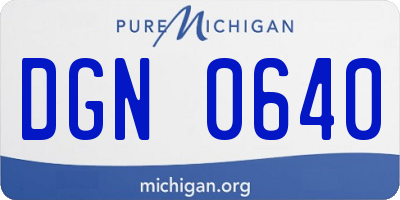 MI license plate DGN0640