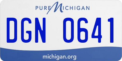MI license plate DGN0641