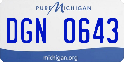MI license plate DGN0643