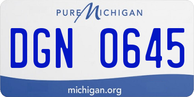 MI license plate DGN0645