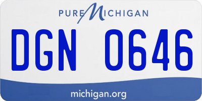 MI license plate DGN0646