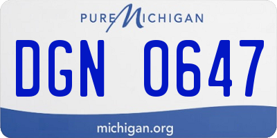 MI license plate DGN0647
