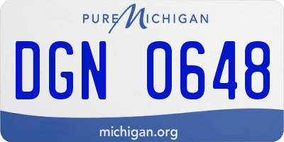 MI license plate DGN0648