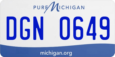 MI license plate DGN0649