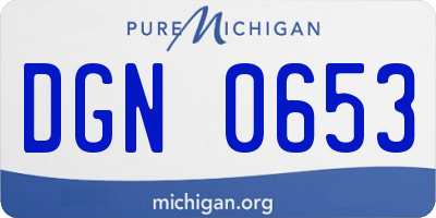 MI license plate DGN0653