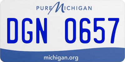 MI license plate DGN0657