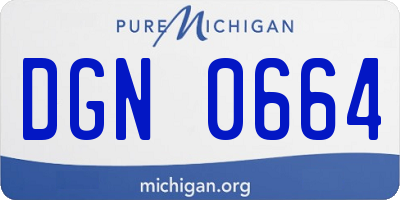 MI license plate DGN0664
