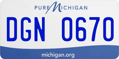 MI license plate DGN0670