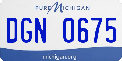 MI license plate DGN0675
