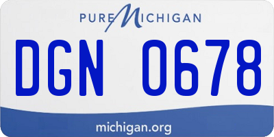 MI license plate DGN0678