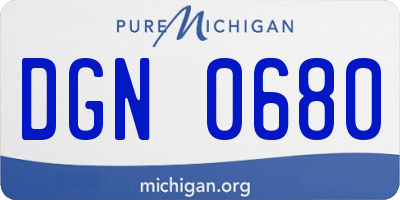 MI license plate DGN0680