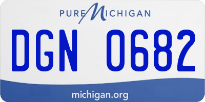 MI license plate DGN0682