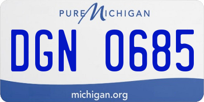MI license plate DGN0685
