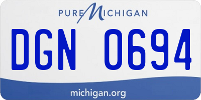 MI license plate DGN0694