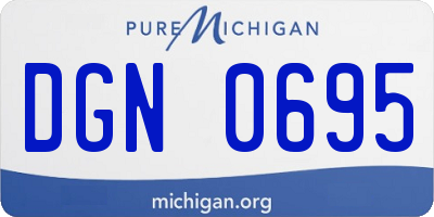 MI license plate DGN0695