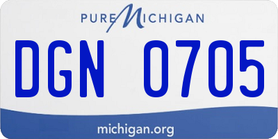 MI license plate DGN0705