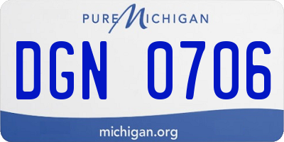 MI license plate DGN0706
