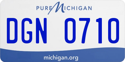 MI license plate DGN0710